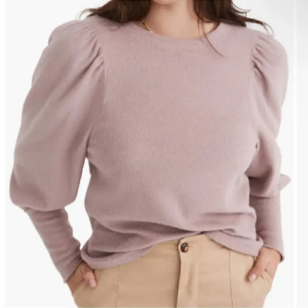 Madewell NWT Brushed Puff Sleeve Top in Pale Thistle Size XXS
